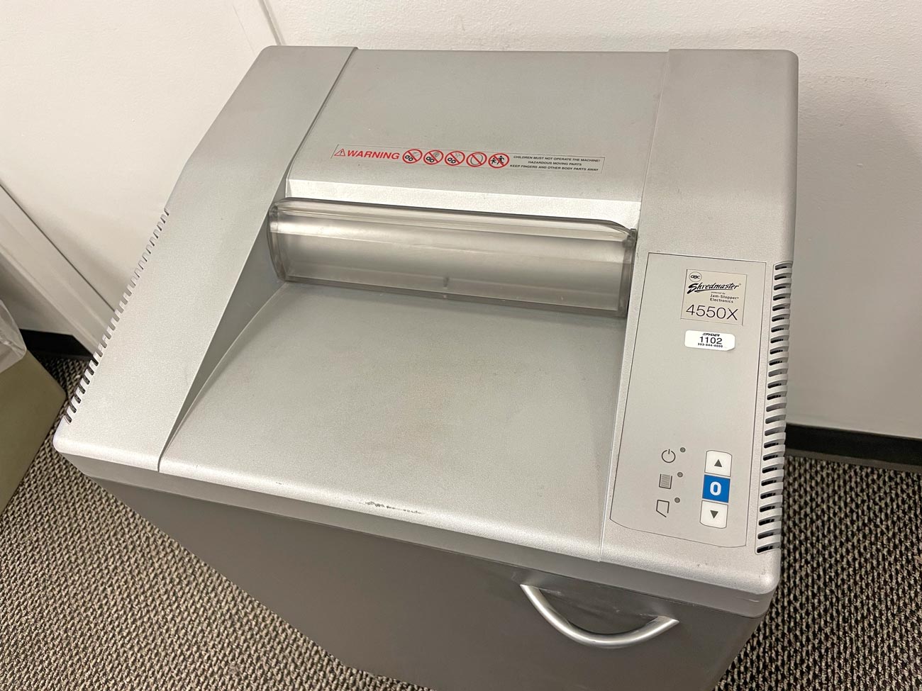 Used GBC Shredmaster 4550X Cross Cut Office Paper Shredder Used GBC Shredmaster 4550X Cross Cut Office Paper Shredder