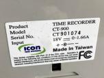 Used Time Clock - Icon CT-900 Time Recorder - ITEM #:565018 - Img 4 of 4
