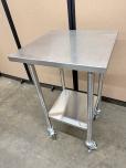 24" x 24" Stainless Steel Mobile Work Table with Shelf - ITEM #:625051 - Img 1 of 3