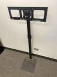 Adjustable Height TV / Monitor Floor Stand, Black Metal - ITEM #:665023 - Img 1 of 2