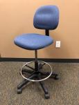 Blue Fabric Drafting Chair / Tech Stool with Foot Ring - ITEM #:705035 - Img 2 of 4