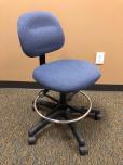 Blue Fabric Drafting Chair / Tech Stool with Foot Ring - ITEM #:705035 - Img 4 of 4