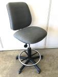 Adjustable Grey Fabric Drafting Stool with Foot Ring - ITEM #:705038 - Img 1 of 3