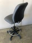 Adjustable Grey Fabric Drafting Stool with Foot Ring - ITEM #:705038 - Img 3 of 3