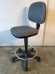 Tech chair / stool with grey fabric and chrome footring - ITEM #:705040 - Thumbnail image 2 of 3