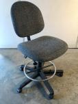 Used Tech chair / stool with grey black fabric - chrome footring 