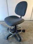 Tech chair / stool with grey black fabric - chrome footring - ITEM #:705041 - Thumbnail image 2 of 3