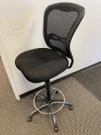 Black Mesh Back Drafting Stool with Footrest - ITEM #:705050 - Img 2 of 3