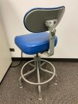 Used Stool Chair - Blue Vinyl - Tan Steel Frame - ITEM #:705051 - Img 3 of 4