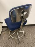Blue Fabric ESD Anti-Static Tech Chair Stool with Chrome Footring - ITEM #:705053 - Img 3 of 4