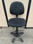 Black Fabric Adjustable Drafting Stool with Chrome Footring - ITEM #:705057 - Img 1 of 3