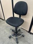 Black Fabric Adjustable Drafting Stool with Chrome Footring - ITEM #:705057 - Img 2 of 3