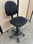 Black Fabric Adjustable Drafting Stool with Chrome Footring - ITEM #:705057 - Img 3 of 3