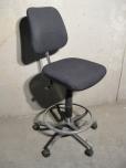 Used ESD tech chair with charcoal grey fabric and black trim 