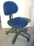 Used ESD tech chair with blue fabric and black trim 