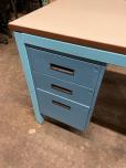 Used Workbench With Blue Metal Frame And Two Drawer Units - ITEM #:720045 - Thumbnail image 3 of 5