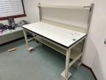 Used Workbench With Overhead Shelf - Tan - ITEM #:720051 - Img 2 of 3