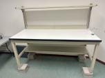 Used Workbench With Overhead Shelf - Tan - ITEM #:720051 - Img 3 of 3