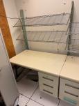 96" ESD Anti-Static Double Workbench with Shelving & Pedestals - ITEM #:725016 - Img 3 of 10