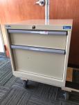 Lista 2-Drawer Mobile Storage Cabinet, Beige - ITEM #:745039 - Img 2 of 4