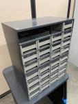 16-Bin Small Parts Storage Cabinet, Gray Metal Frame - ITEM #:745070 - Img 1 of 4