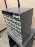 16-Bin Small Parts Storage Cabinet, Gray Metal Frame - ITEM #:745070 - Img 2 of 4