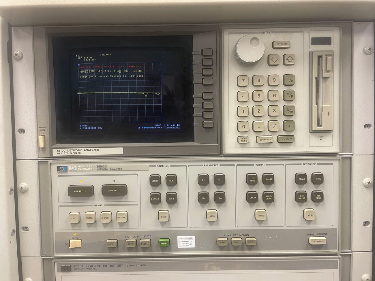 HP-8510C 85103C Vector Network Analyzer 45MHz-26.5GHz 810049 HP-8510C 85103C Vector Network Analyzer 45MHz-26.5GHz 810049