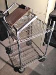 Rolling 2-Tier Wire Utility Cart with Angled Top Shelf - ITEM #:815003 - Img 2 of 2