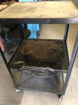 Black 3-Shelf Metal A/V Utility Cart with Power Strip - ITEM #:815010 - Img 3 of 3