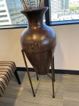 Used Vase With Stand - Brownish Design - ITEM #:860121 - Img 1 of 2