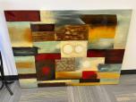 Used Large Abstract Geometric Color Block Canvas Wall Art - 55x40 - ITEM #:860129 - Img 1 of 3