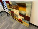 Used Large Abstract Geometric Color Block Canvas Wall Art - 55x40 - ITEM #:860129 - Img 3 of 3