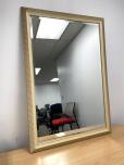 Used Large Rectangular Wall Mirror - Beveled Glass & Textured Gold Frame - ITEM #:860131 - Img 1 of 3