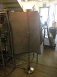 Used Floor lamp with chrome frame and white shroud 