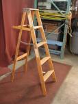 5-Step Wooden A-Frame Step Ladder with Tool Shelf - ITEM #:885046 - Img 1 of 2