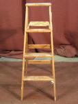 4-Step Wooden A-Frame Ladder with Fold-Out Shelf - ITEM #:885058 - Img 2 of 2