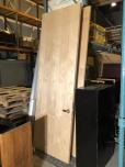 Used Tall solid core door with light maple finish - door frame 