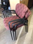 Side chairs with reddish colored checkered fabric - ITEM #:175043 - Thumbnail image 2 of 3