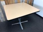 Used Square meeting table with laminate top and chrome base 