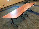 Trapeziodal folding tables with cherry laminate finish - ITEM #:205016 - Thumbnail image 3 of 7
