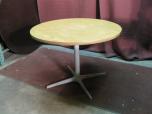 Round table with oak laminate and grey metal base - ITEM #:210017 - Thumbnail image 3 of 3