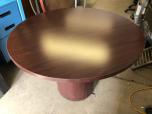 Round table with mahogany laminate finish - cylinder base - ITEM #:210050 - Thumbnail image 1 of 2