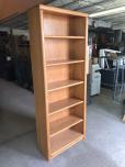 Used Oak bookcase with 5 adjustable shelves 
