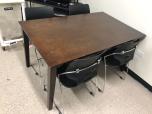 Used Breakroom table with dark tone wood finish 